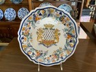 Antique French Faience Hand Painted Pottery Plate