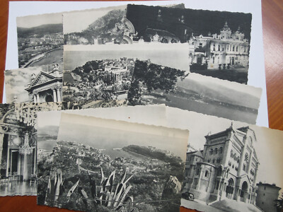 10 Different MONACO Vintage B&W Postcards
