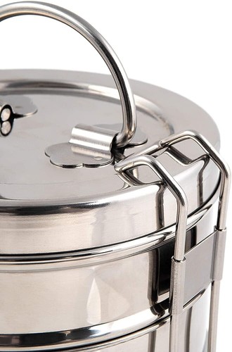 Stainless Steel Tiffin Lunch Box Indian 2/4 Layer Tier Stackable Food Storage UK - Picture 10 of 13