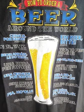 Sz. Sm T-Shirt.HOW TO ORDER A BEER AROUND THE WORLD.Ein Beer bitte! COTTON Bl.