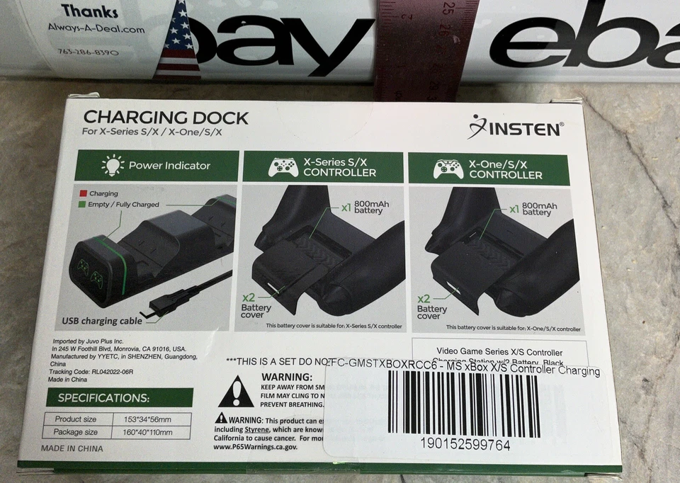 Insten Charging Station Dock For XBox Series X/One Rechargeable 2 Controllers - Image 3 of 4
