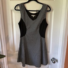 Charlotte Russe Dress Women’s Medium Vintage Polka Dots Sleeveless Mini V Neck