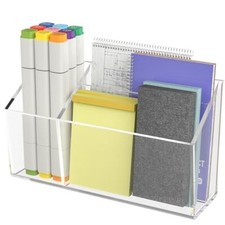 Acrylic Magnetic Pen Holder for Whiteboard Desk Fridge Locker, Self Clear