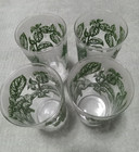 Rare Vtg Green leaf pattern textured frosted tops 16 oz drinking glass set of 4 — photo 4
