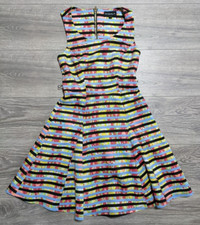 My Michelle Dress Adult Junior Size 1 Colorful Striped Fit Flare Womens