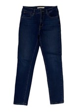 Womens Levis 721 High Rise Skinny Ankle Blue Dark Wash Denim Jeans sz 26