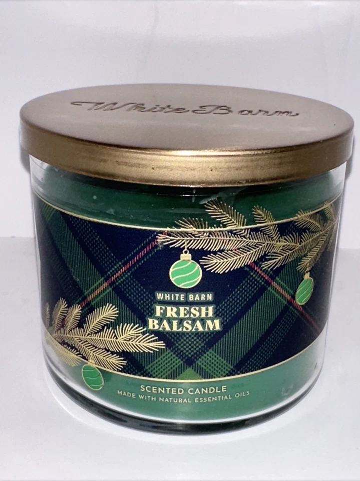 Bath & Body Works 3 mechas vela bálsamo fresco tarro de 14,5 OZ vacaciones 2023 NUEVO Foto 2 de 4