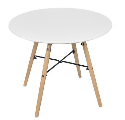Judy Wild KIndertisch Spieltisch Kinderzimmer Esstisch Rund Tisch Weiß H48 cm