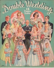VINTAGE UNCUT 1939 DOUBLE WEDDING PAPER DOLLS ~HD LASER REPRODUCTION~LO PR~HIQ