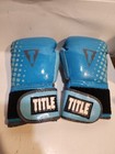 Large Baby Blue Title Boxing Gloves 14 Oz With Loop Straps-Lightly Used