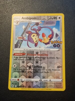 Pokemon Go REVERSE HOLO FOIL Ambipom 057/078 TCG Karte