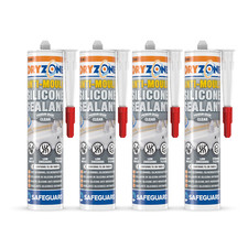 Dryzone Silicone Sealant Clear Anti Mould for Bathroom Kitchen -  310ml x4 Pack