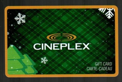 CINEPLEX ( Canada ) Snowflakes Over Green Plaid 2013 Gift Card ( $0 )