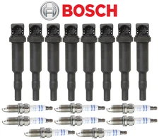 OEM Ignition Coil + Spark Plug Double Platinum (8sets) Bosch for BMW V8 5 6 7 X5