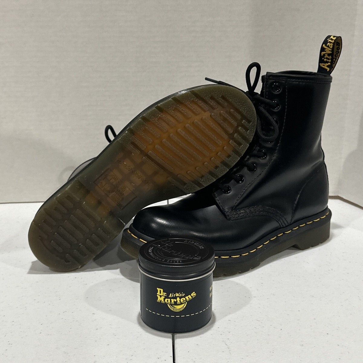 Doc Dr. Martens 11821 Black Leather Combat Lace Up Boots Women’s US Size 7 Dr. Martens Womens 11821 Black Leather Lace Up Ankle Combat  main image 4