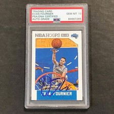 2015 Panini NBA Hoops #11 Evan Fournier Signed Card AUTO 10 PSA Slabbed