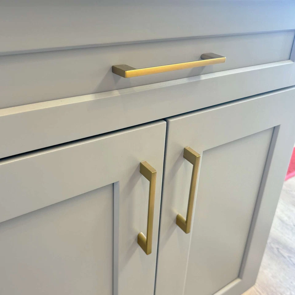 Brushed Champagne Gold Modern Slim Cabinet Handles Bar Pulls Kitchen Bathroom - Image 4 of 4