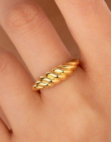 Anillo Croissant Plata de Ley 925, Anillo Croissant Cúpula, Anillo Cúpula