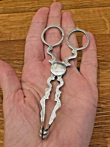 Vintage English Sterling Silver Engraved Sugar Tongs Nips Georgian Scissor Style - Picture 15 of 20