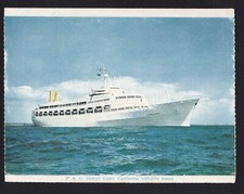 1969 P & O Line Canberra ship folding letter card 4 1/2 x 5 7/8"