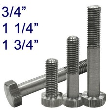 Image of 1/4" BSF Steel Hexagon Screws - Various Lengths - Pack 10 - UK Manufacturer