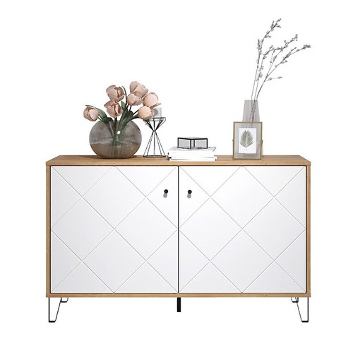 trendteam Sideboard Kommode Anrichte Schrank Touch Artisan Eiche Weiß 123 x 76cm - Bild 5 von 6