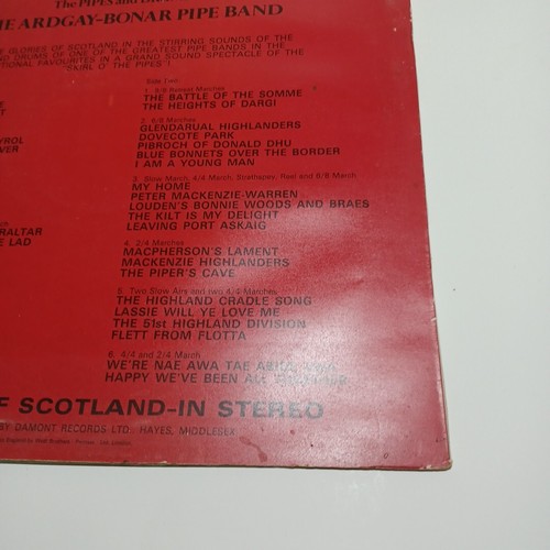 SCOTS WHA! HAE The PIPES and DRUMS THE ARDGAY-BONAR PIPE BAND VINYL RECORD - Picture 11 of 12