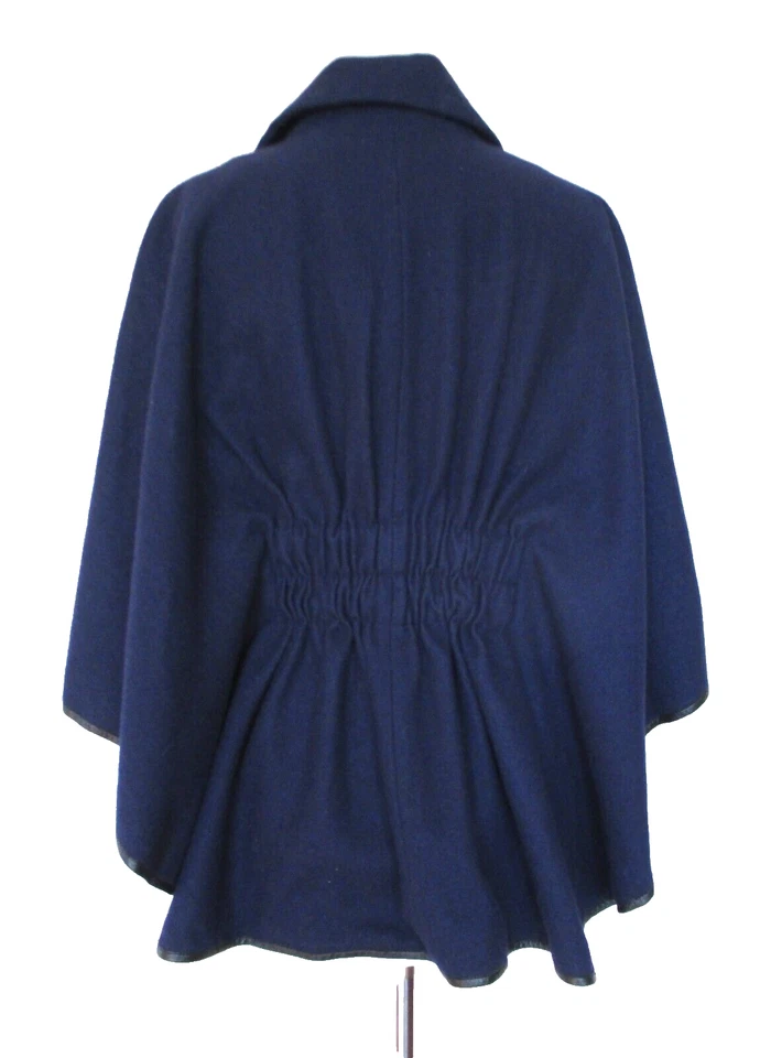 Abrigo con Capa BARNEY'S New York COOP XS Mujer Azul Marino Mezcla de Lana Frente a Presión Foto 3 de 4