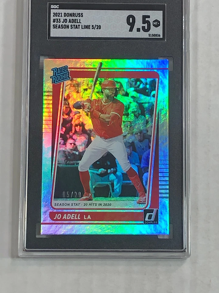 JO ADELL 2021 Donruss Season Stat Line HOLO SSP RC 05/20! SGC MINT+ 9.5! ANGELS! - Image 3 of 4