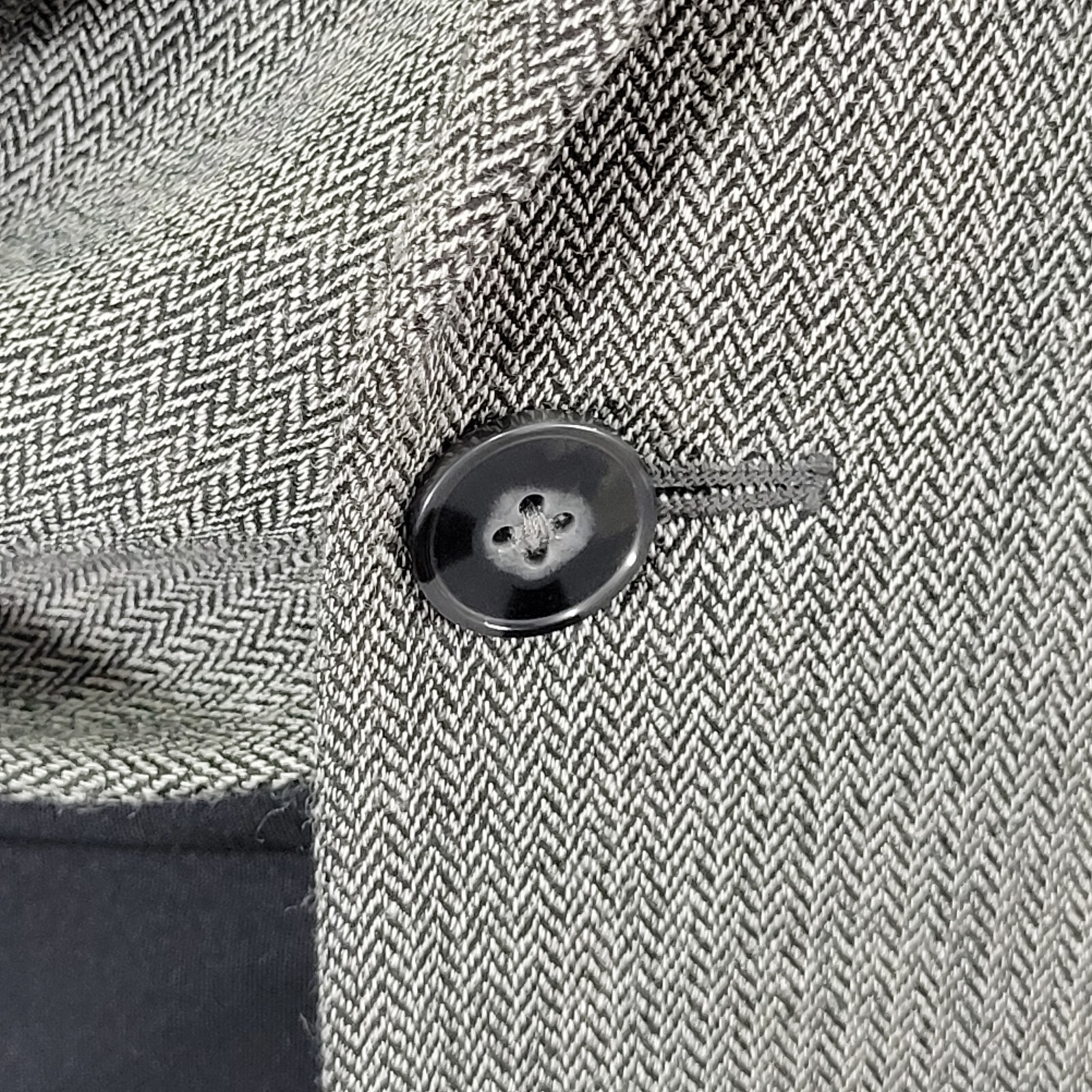 Calvin Klein Men's Sport Coat Blazer Two Button Gray Herringbone Wool Size 44XL thumbnail 8