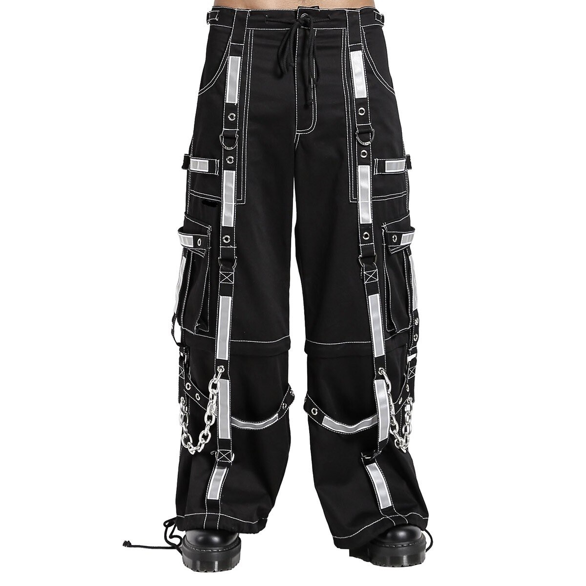 Gothic Bondage Reflective Men Pant Alternative Punk Rock EMO