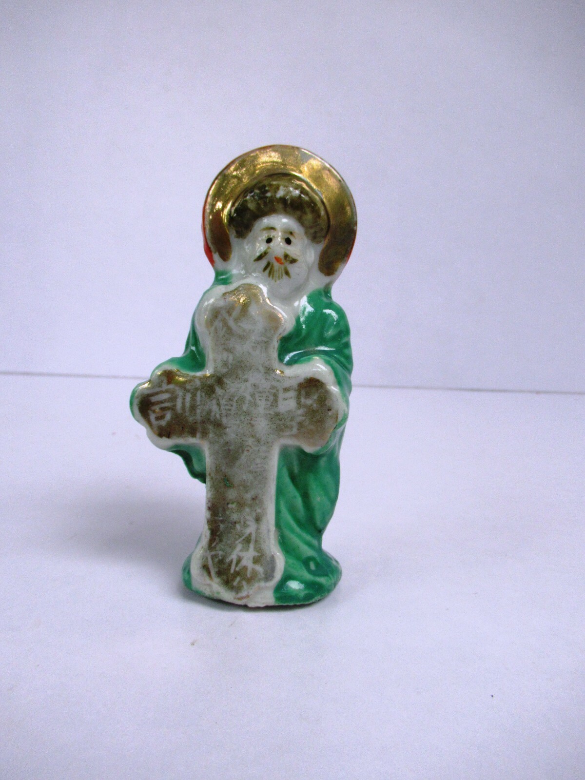 Vintage Heilig Cross Porzellan Statue Christliches Katholische Jesus Weihnachten