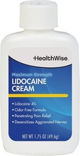 HealthWise Maximum Strength Lidocaine Cream  Numbs Away Pain  Long-Lasting