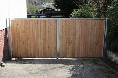 blickdichtes Einfahrtstor für Betonzaun 3.00m x 2.00m für WPC Holz Kunststoff