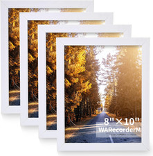 8X10 Picture Frames Set of 4 - High Definition Glass New Patten Frame - Wall Mou