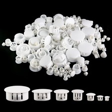 210 pcs Plastic Hole Plug Assortment White Screw Covers Snap Fit