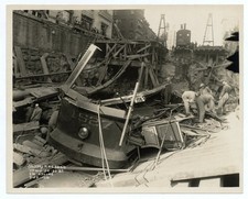 Vintage 1915 Seventh Avenue Subway Cave-In Streetcar Crash 7 Deaths NYC Photo