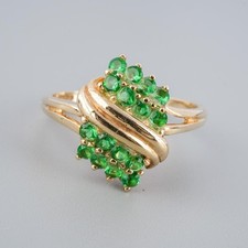 Ring 9 kt Gold 375 mit grüner Paste zum schlichten Band GM Birmingham 2,76 g Größe N