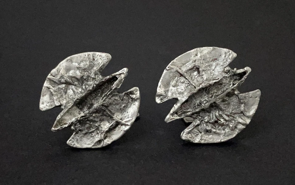 GEMELOS DE PELTRE BRUTALISTAS DE DINAMARCA VINTAGE POUL WARMIND MODERNISTAS DANESES Foto 2 de 4