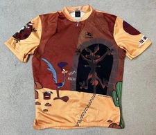 VTG Giordana Looney Tunes Cycling Jersey Mens XL Wile E. Coyote Road Runner 90s