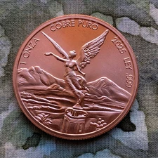 1 oz. 2025 Modern LIBERTAD coin tribute .999 fine copper round ADVP
