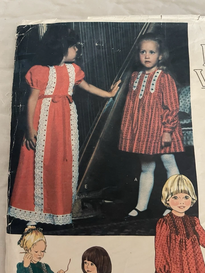 🌷Vintage Little Vogue # 1565 Sewing Pattern Childrens Dresses Size 2~ UNCUT - Image 2 of 4