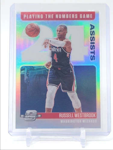 RUSSELL WESTBROOK 2020-21 CONTENDERS OPTIC PLAYING THE NUMBERS SILVER Q3879