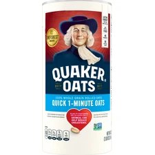 Quaker Quick 1-Minute Oats – 42 oz Canister of Quick-Cooking Oatmeal