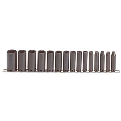 Stanley Proto J72116 3/8'' Drive 15 Piece Deep Impact Socket Set, 6 Point