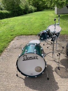 Premier Genista 4 pc Shell Pack Turquoise Brass Premier snare price drop