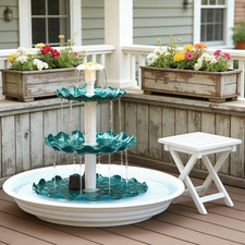 3.5W Solar Pump Bird Bath With 3 Tiered,Solar Fountain Outdoor DIY Decor Yard,c