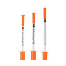 5Pcs 0.3/0.5/1ML Disposable Plastic Veterinary Syringe Orange Cap Sterile Insuli