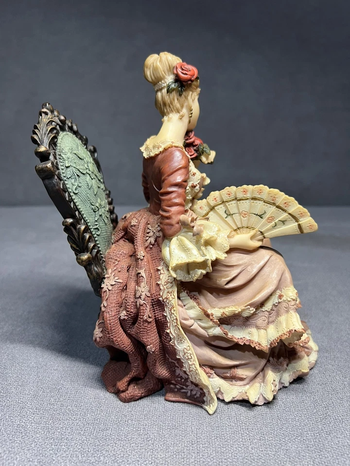 Heavy Figurine Shudehill Seated Pink Victorian Lady With Fan - Image 2 of 4