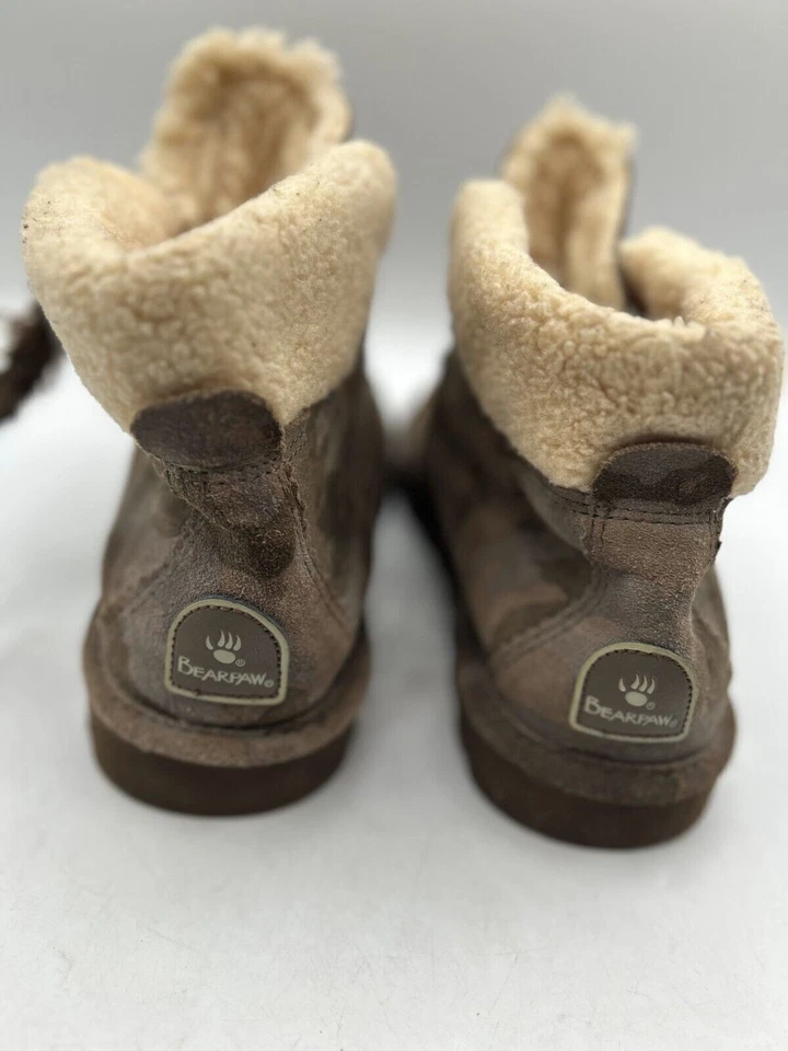 Botín Bearpaw Marta Exotic Earth Camuflaje Para Mujer Talla 10 Cuero Marrón Con Cordones Foto 3 de 4